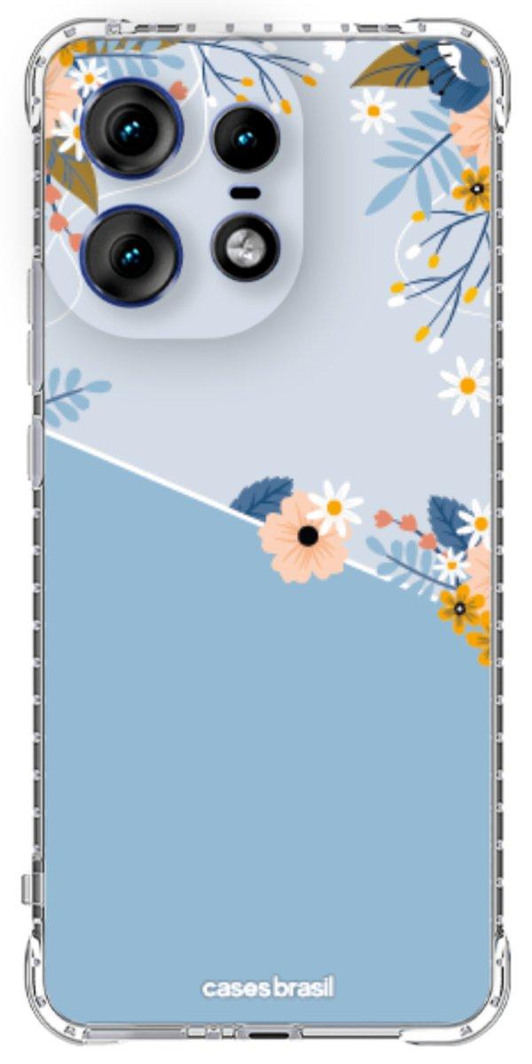 Capinha para Celular Ramo de Flores Azul