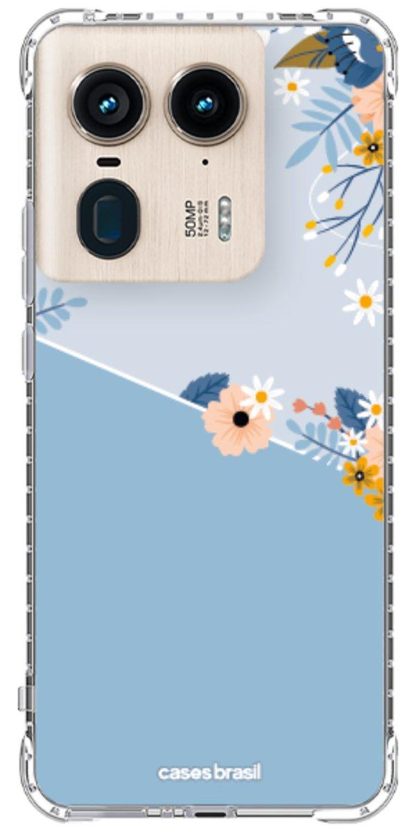 Capinha para Celular Ramo de Flores Azul