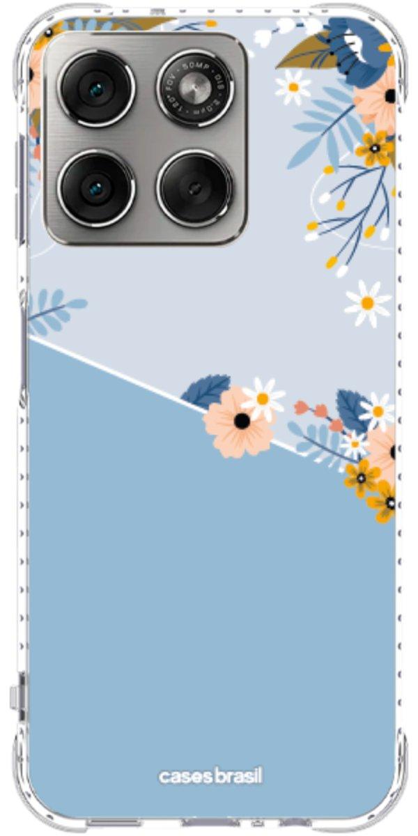 Capinha para Celular Ramo de Flores Azul