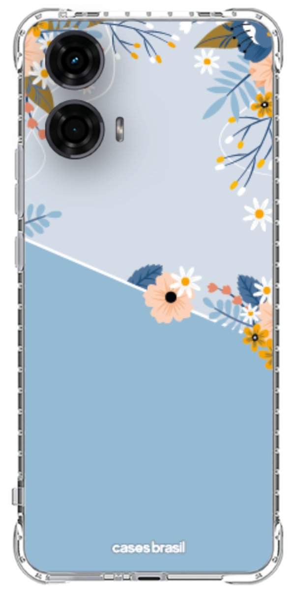 Capinha para Celular Ramo de Flores Azul
