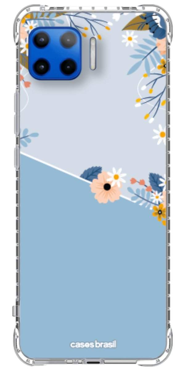 Capinha para Celular Ramo de Flores Azul