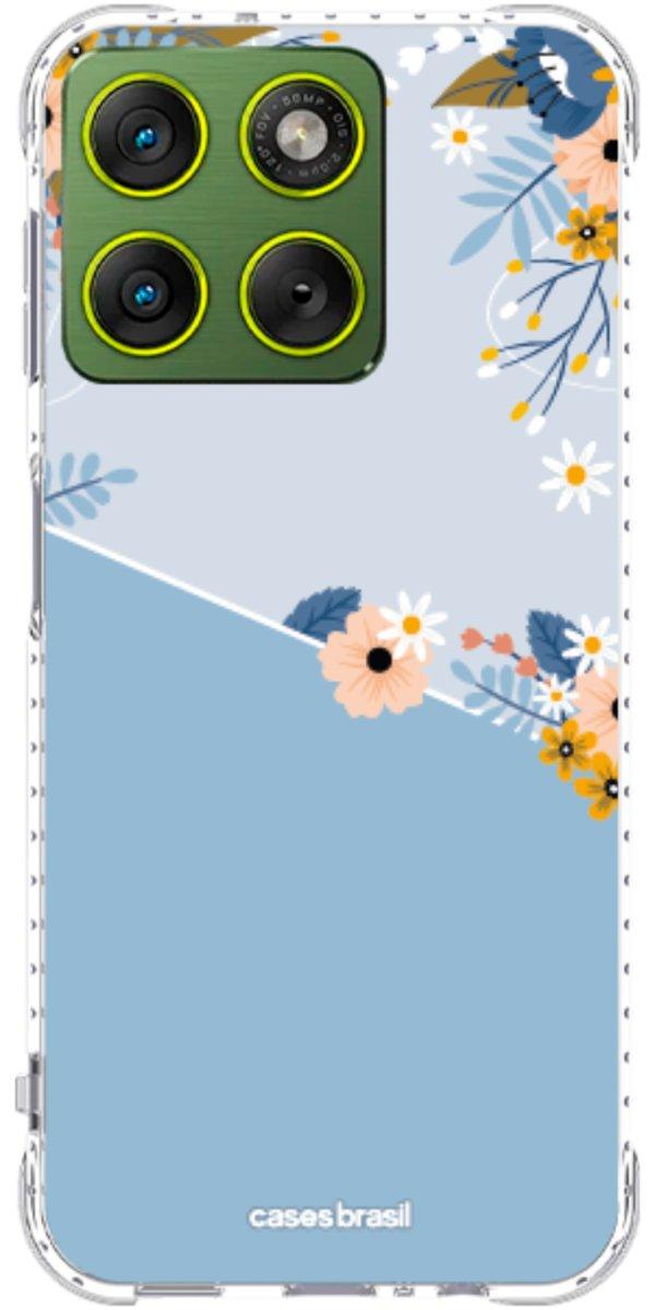 Capinha para Celular Ramo de Flores Azul