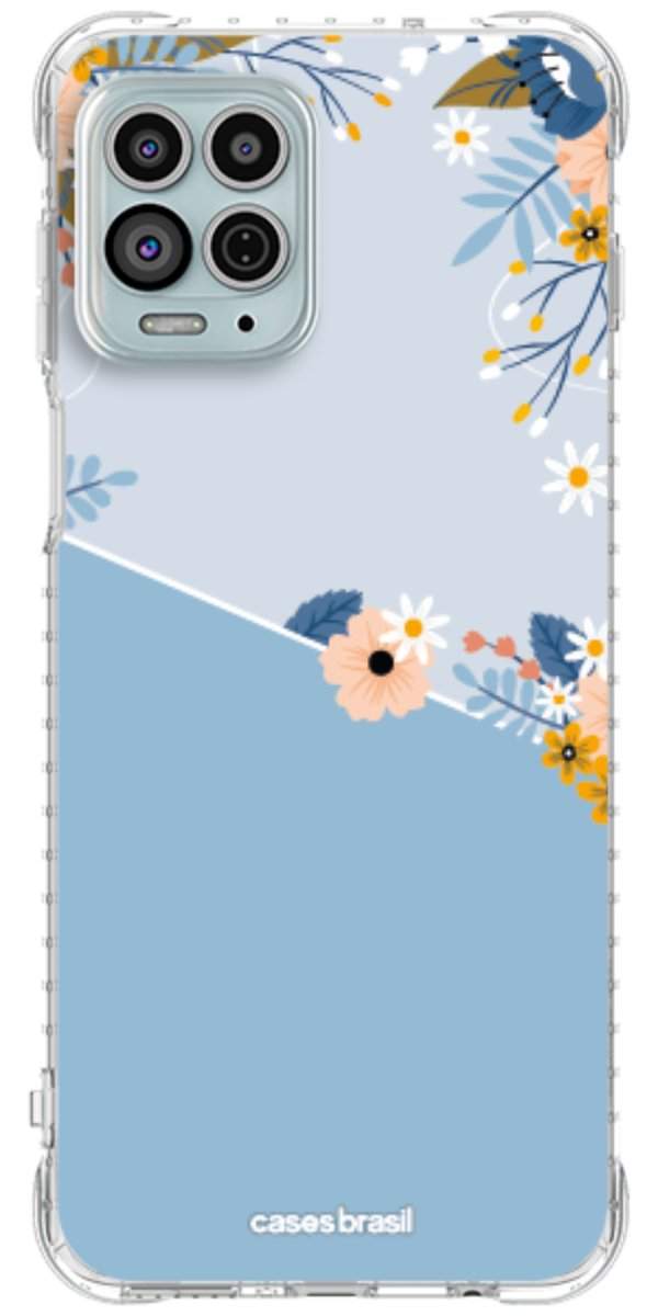 Capinha para Celular Ramo de Flores Azul