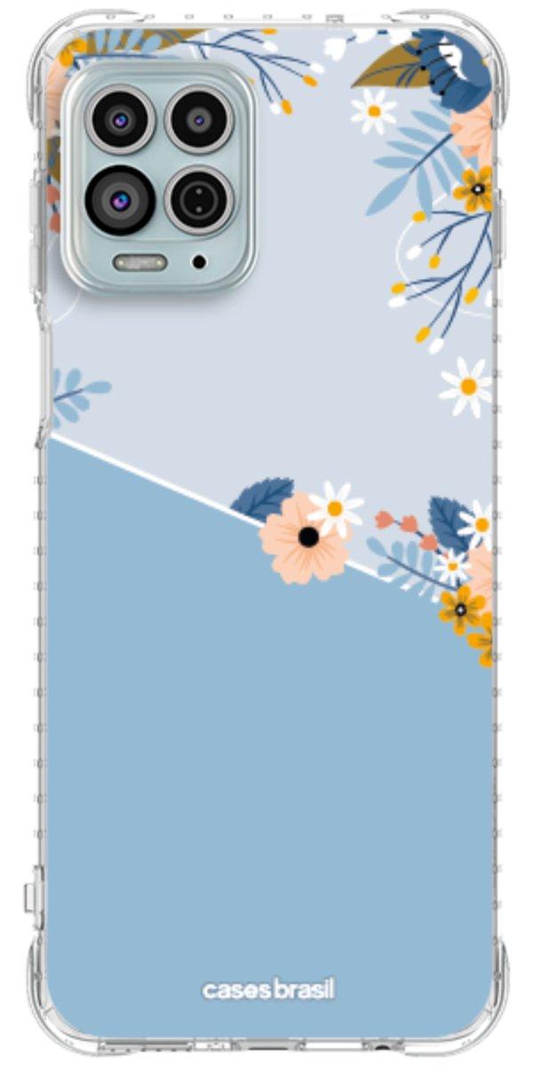 Capinha para Celular Ramo de Flores Azul