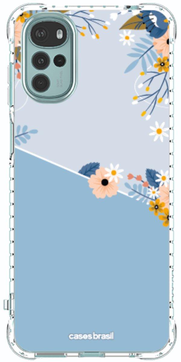 Capinha para Celular Ramo de Flores Azul