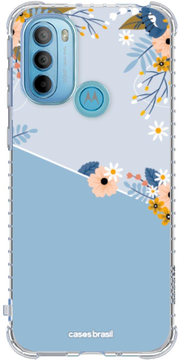 Capinha para Celular Ramo de Flores Azul