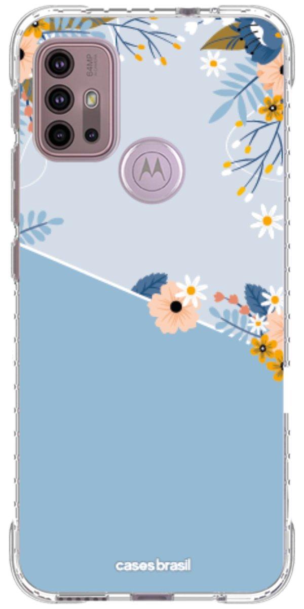 Capinha para Celular Ramo de Flores Azul