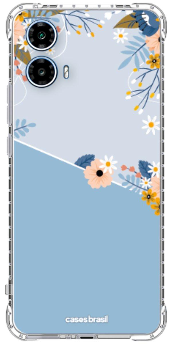 Capinha para Celular Ramo de Flores Azul