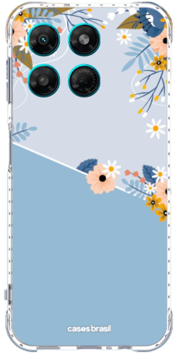 Capinha para Celular Ramo de Flores Azul