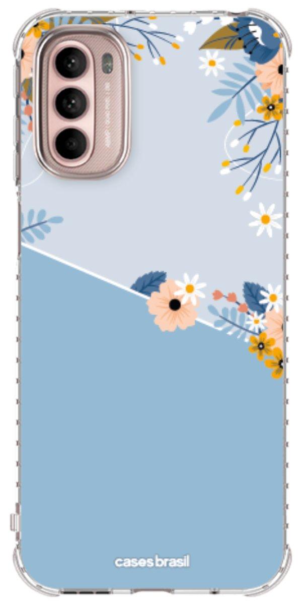 Capinha para Celular Ramo de Flores Azul