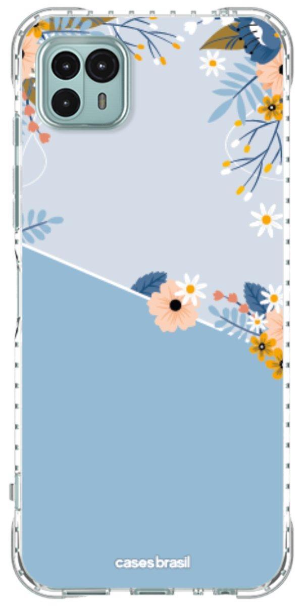 Capinha para Celular Ramo de Flores Azul