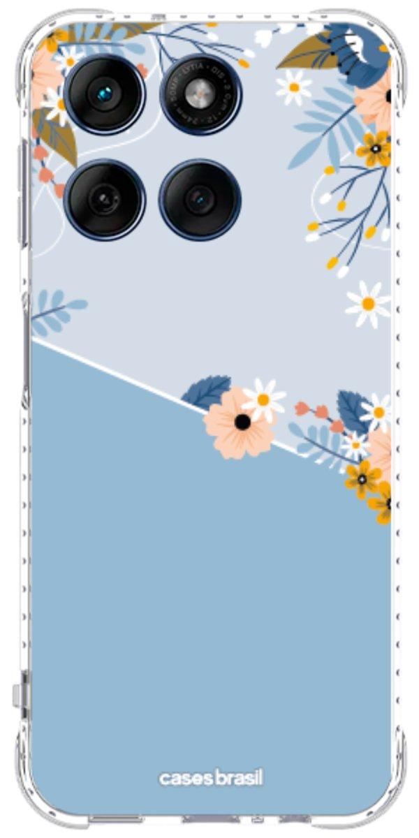 Capinha para Celular Ramo de Flores Azul