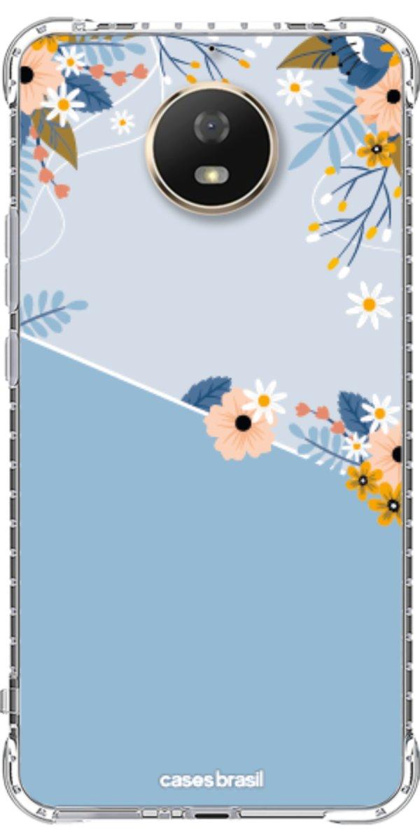 Capinha para Celular Ramo de Flores Azul