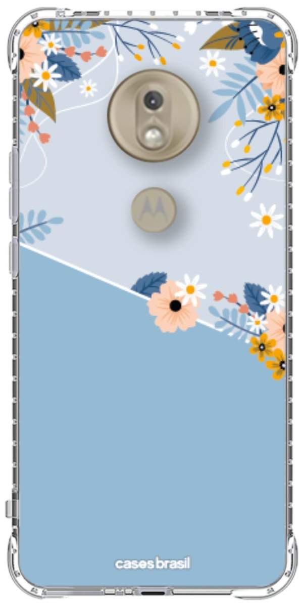 Capinha para Celular Ramo de Flores Azul