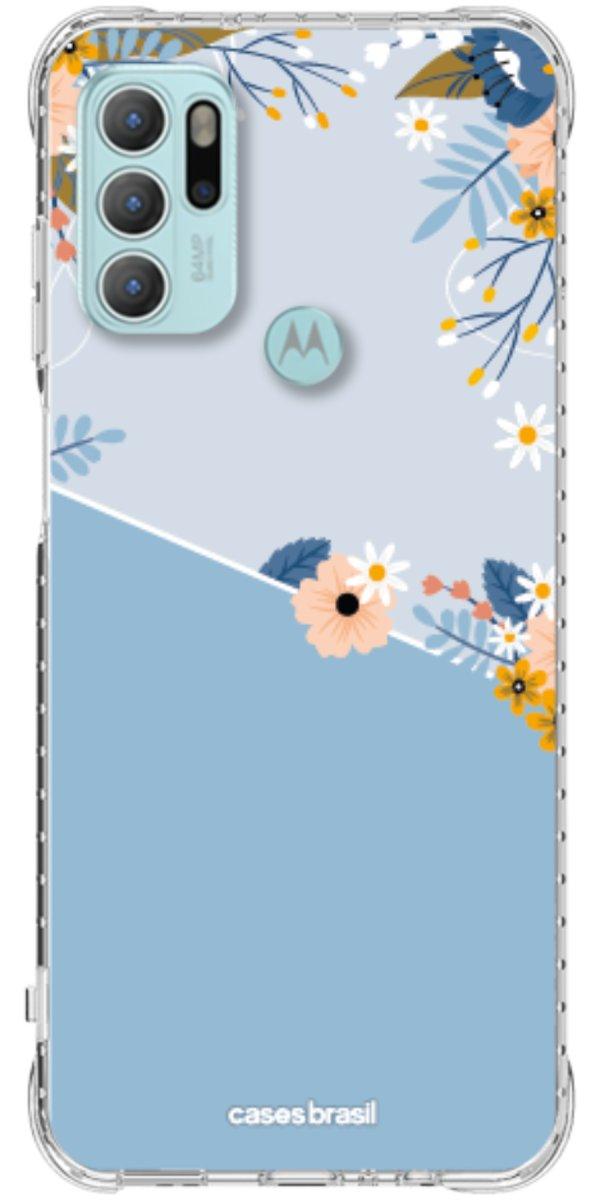 Capinha para Celular Ramo de Flores Azul