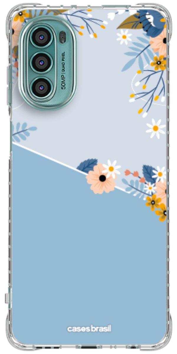 Capinha para Celular Ramo de Flores Azul