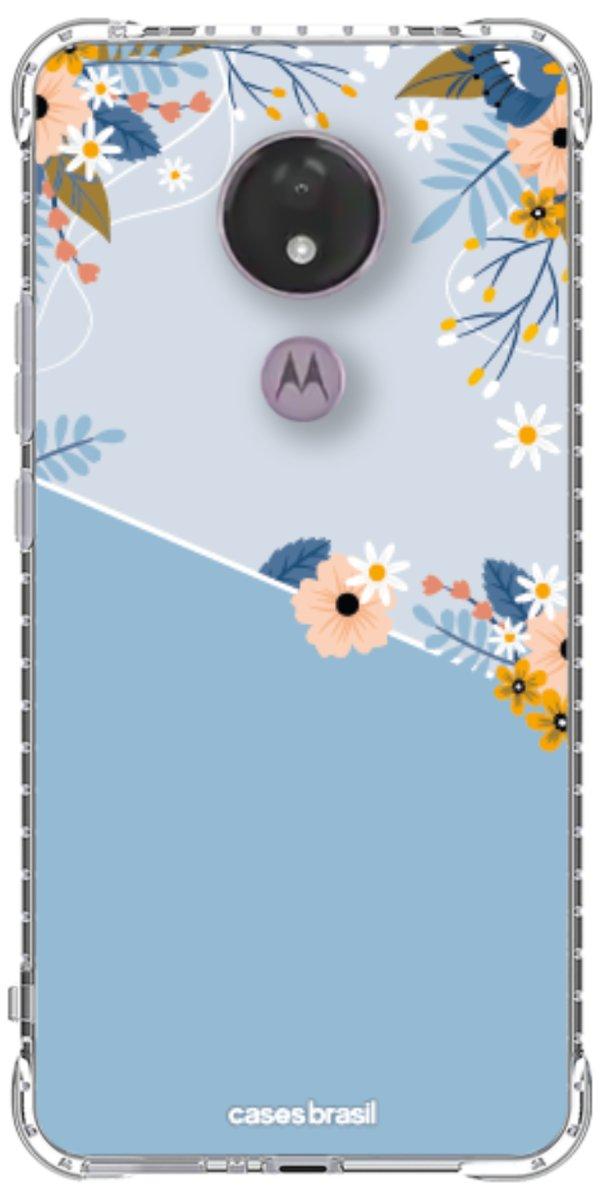 Capinha para Celular Ramo de Flores Azul