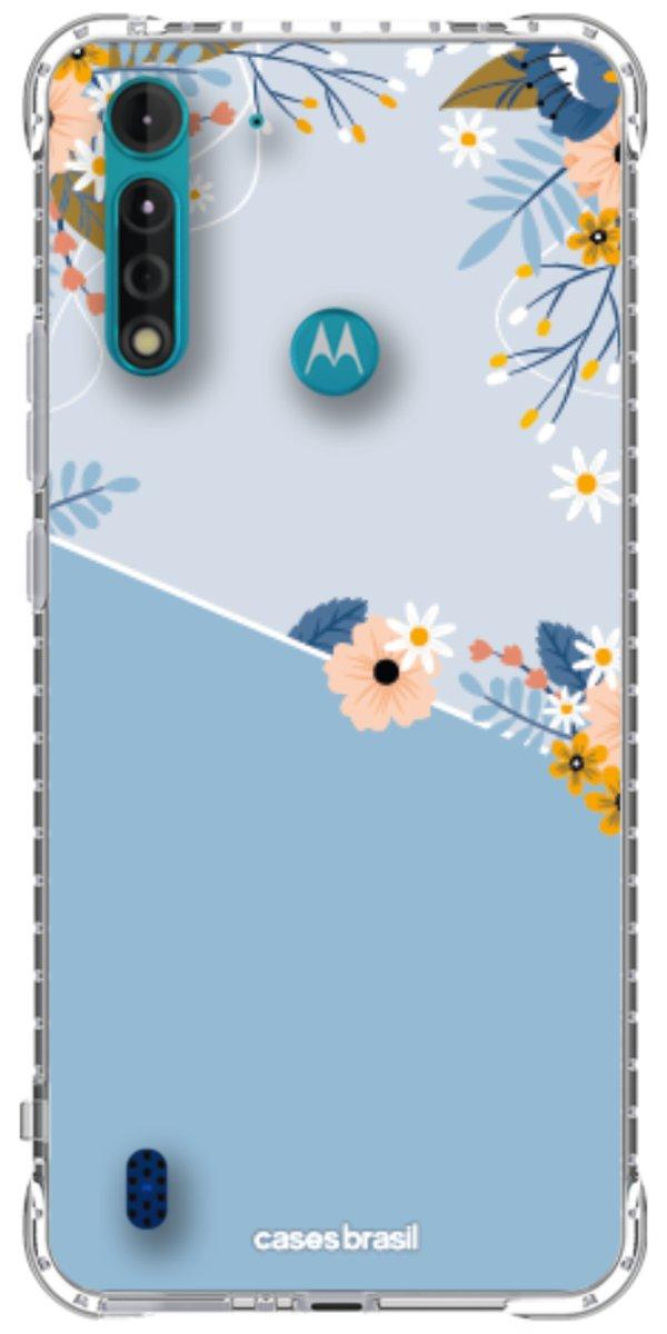 Capinha para Celular Ramo de Flores Azul