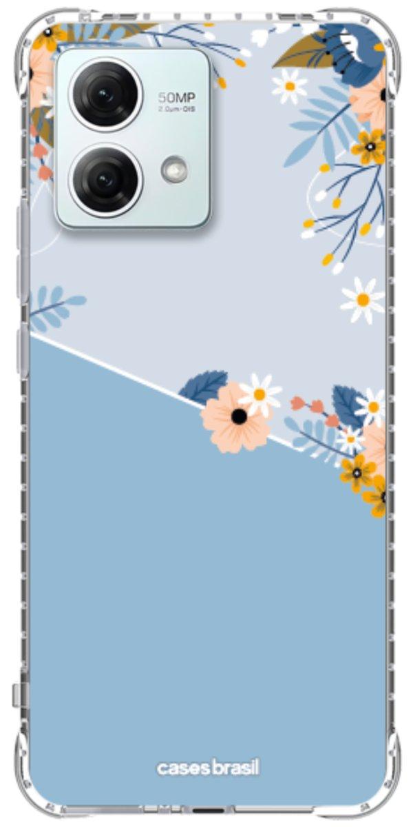 Capinha para Celular Ramo de Flores Azul