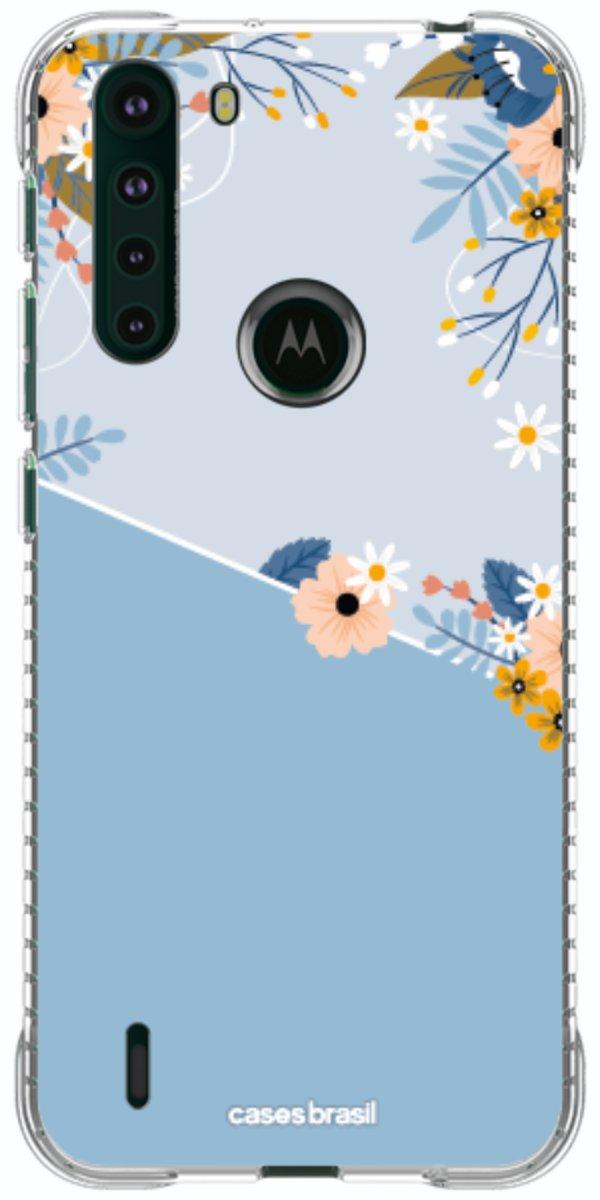 Capinha para Celular Ramo de Flores Azul