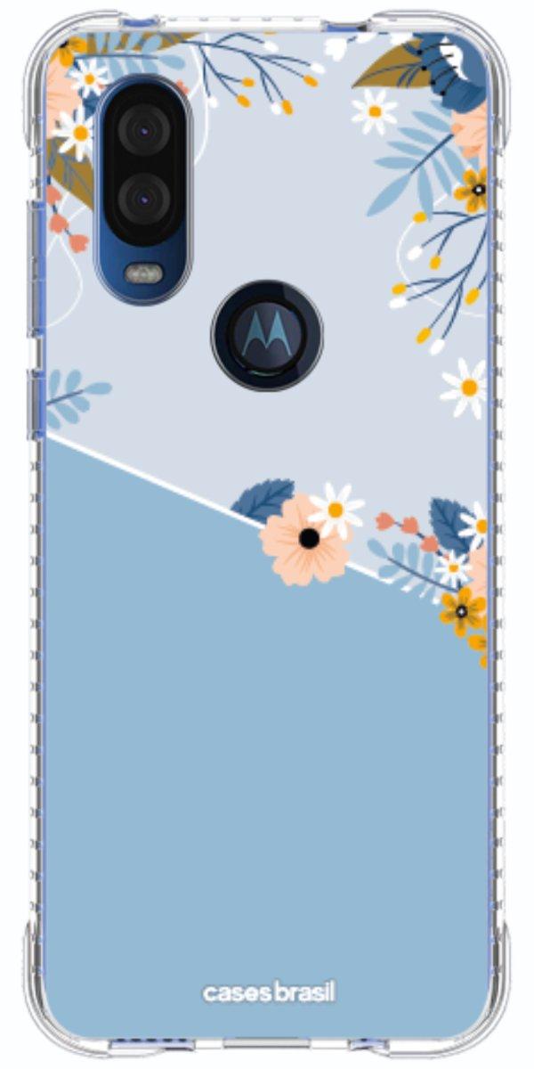 Capinha para Celular Ramo de Flores Azul