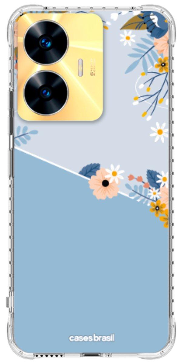 Capinha para Celular Ramo de Flores Azul