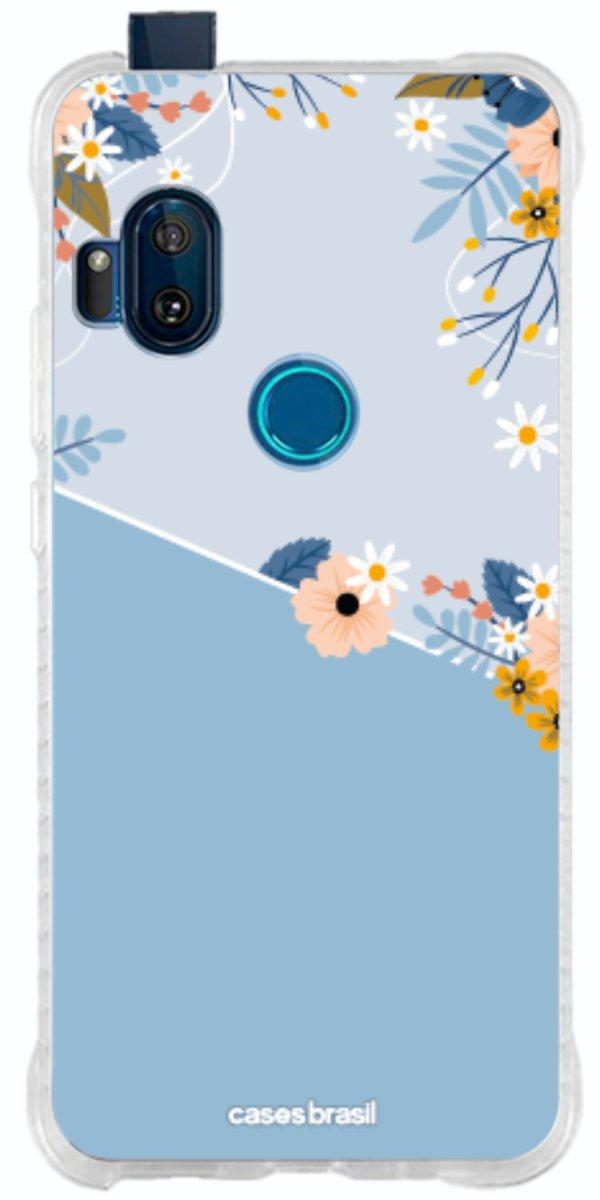 Capinha para Celular Ramo de Flores Azul