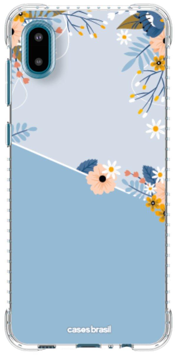 Capinha para Celular Ramo de Flores Azul