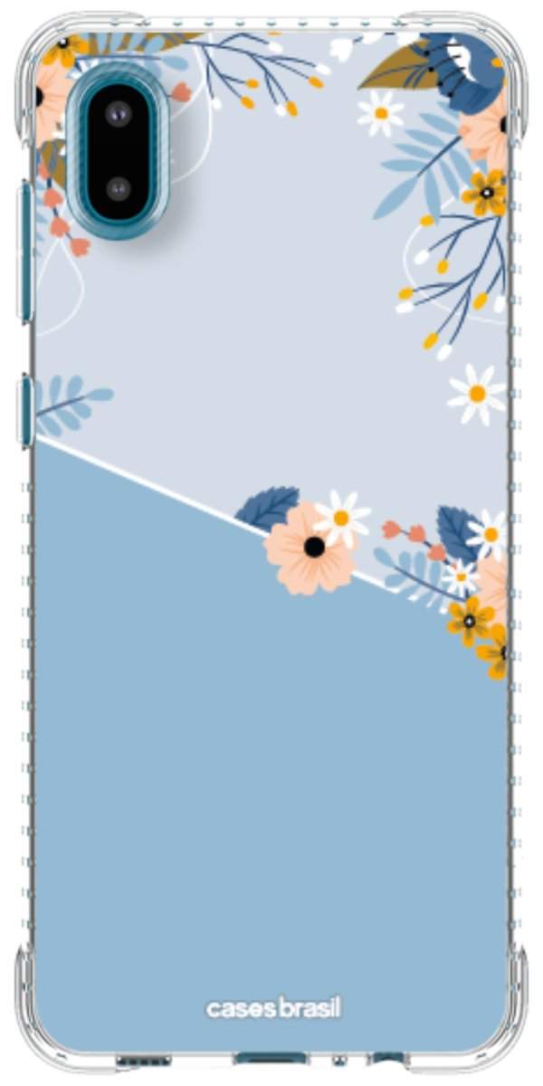 Capinha para Celular Ramo de Flores Azul