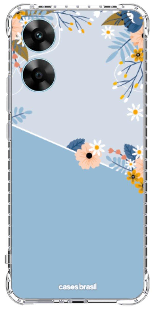 Capinha para Celular Ramo de Flores Azul
