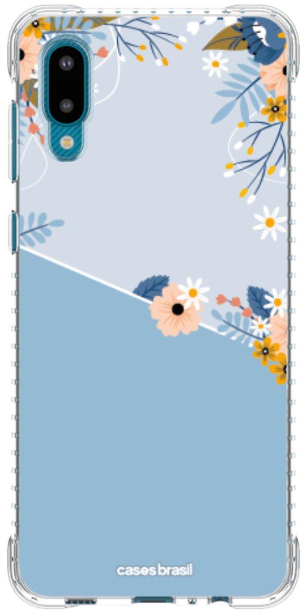Capinha para Celular Ramo de Flores Azul