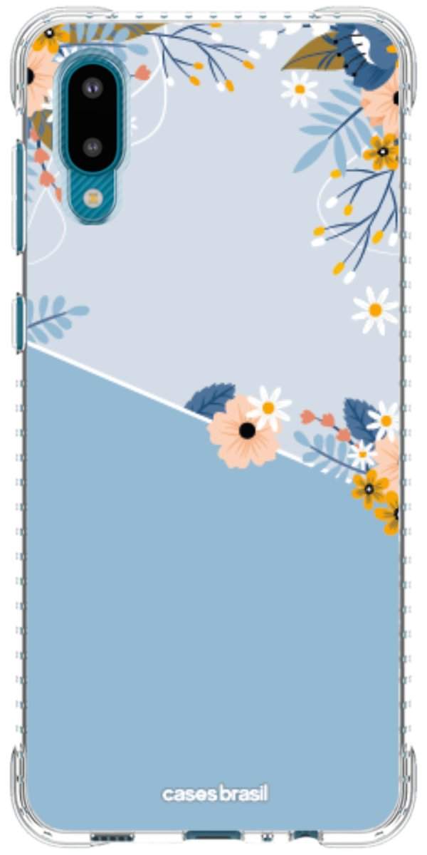 Capinha para Celular Ramo de Flores Azul