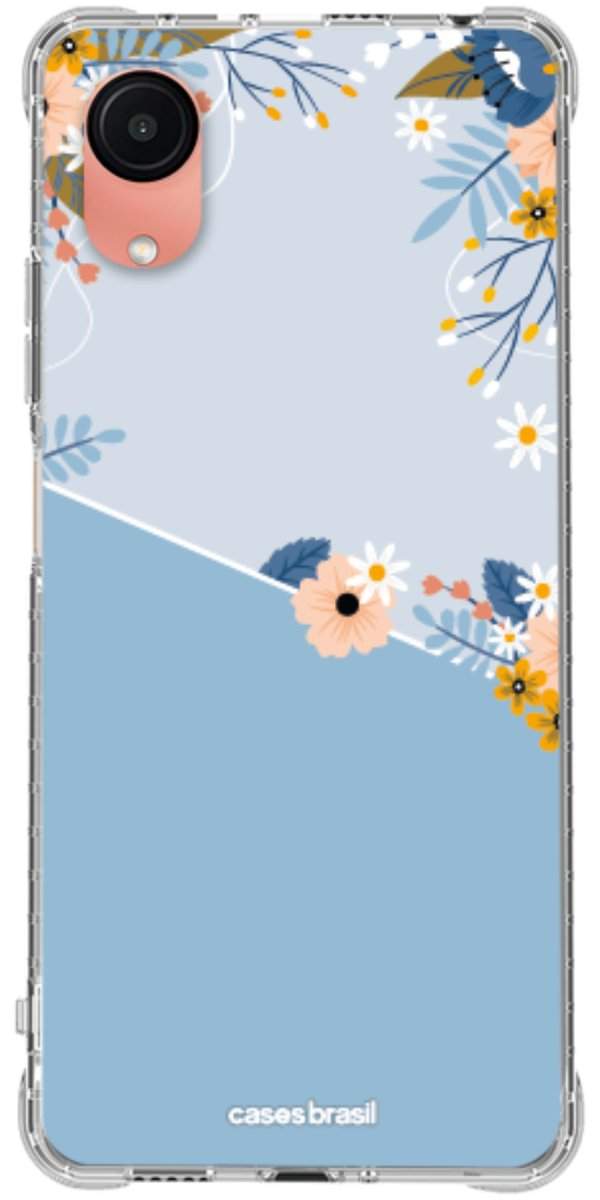 Capinha para Celular Ramo de Flores Azul