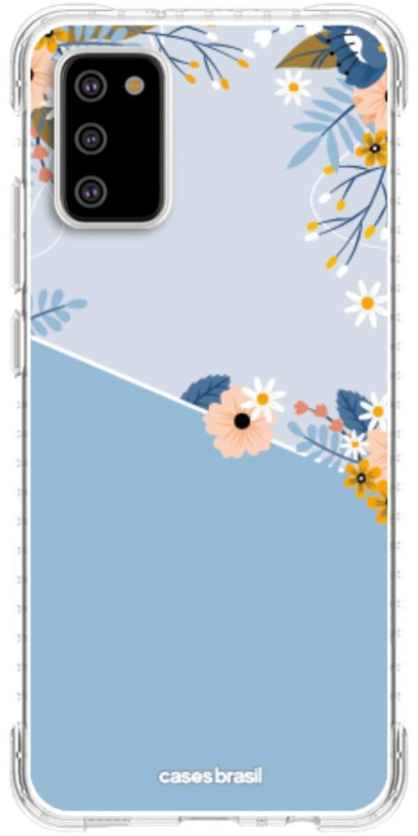 Capinha para Celular Ramo de Flores Azul