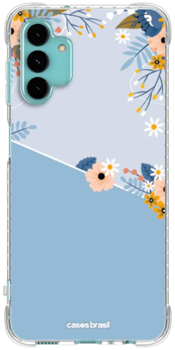 Capinha para Celular Ramo de Flores Azul