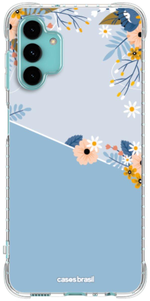 Capinha para Celular Ramo de Flores Azul
