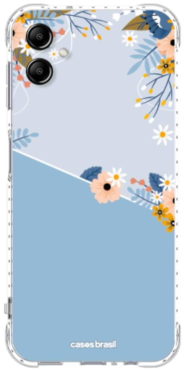 Capinha para Celular Ramo de Flores Azul