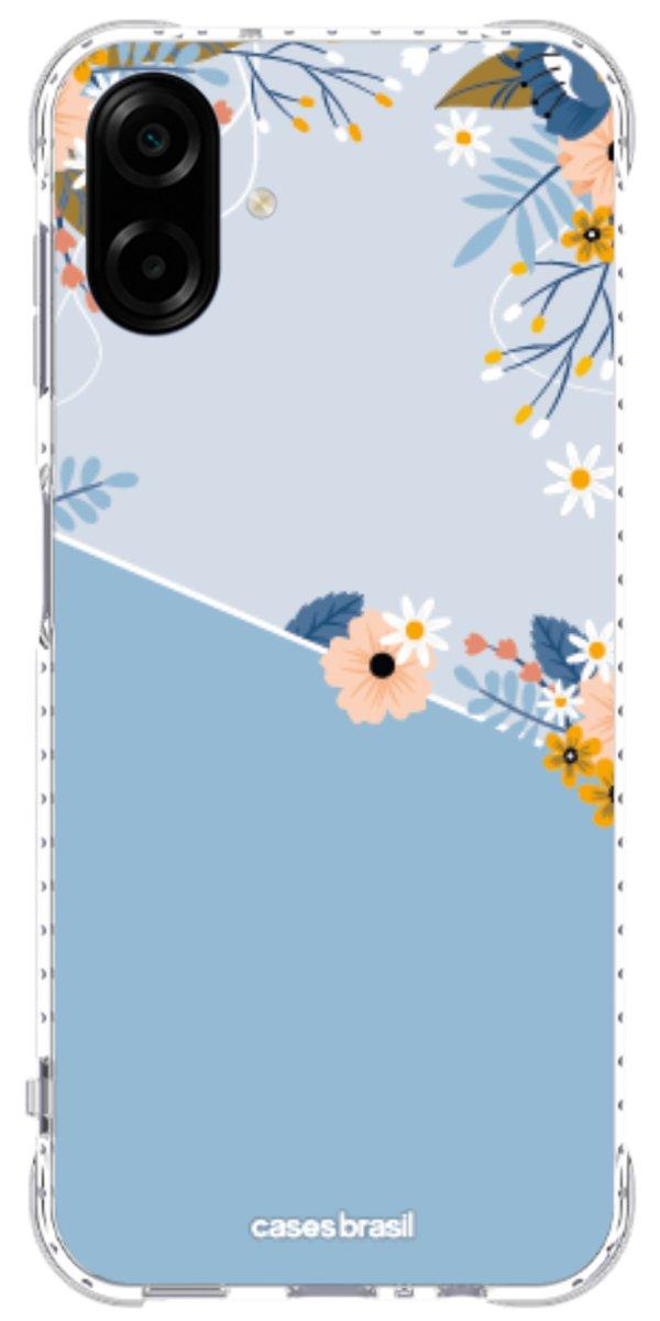 Capinha para Celular Ramo de Flores Azul