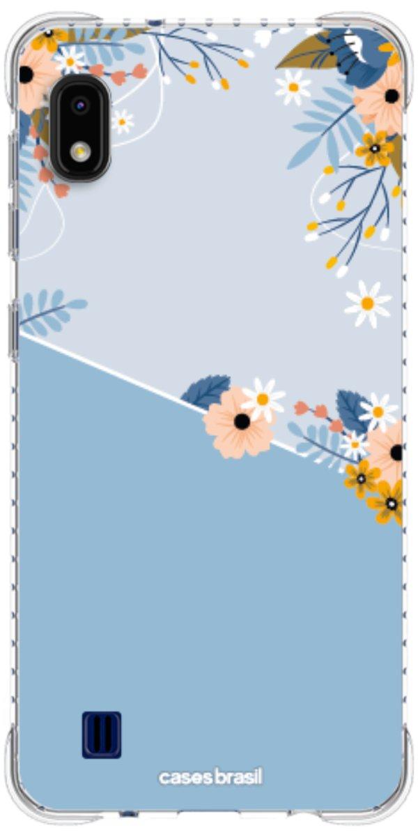 Capinha para Celular Ramo de Flores Azul