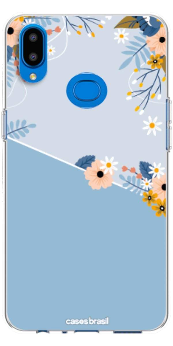 Capinha para Celular Ramo de Flores Azul