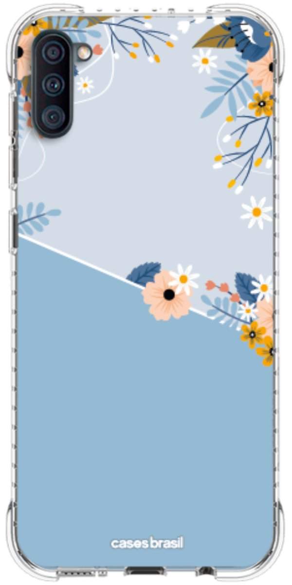 Capinha para Celular Ramo de Flores Azul
