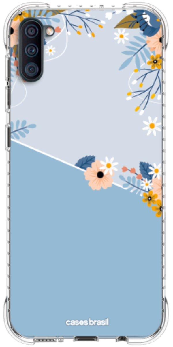 Capinha para Celular Ramo de Flores Azul