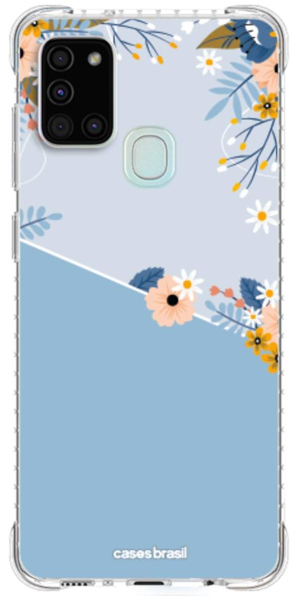 Capinha para Celular Ramo de Flores Azul