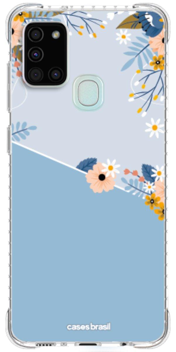 Capinha para Celular Ramo de Flores Azul