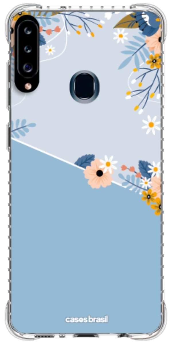 Capinha para Celular Ramo de Flores Azul