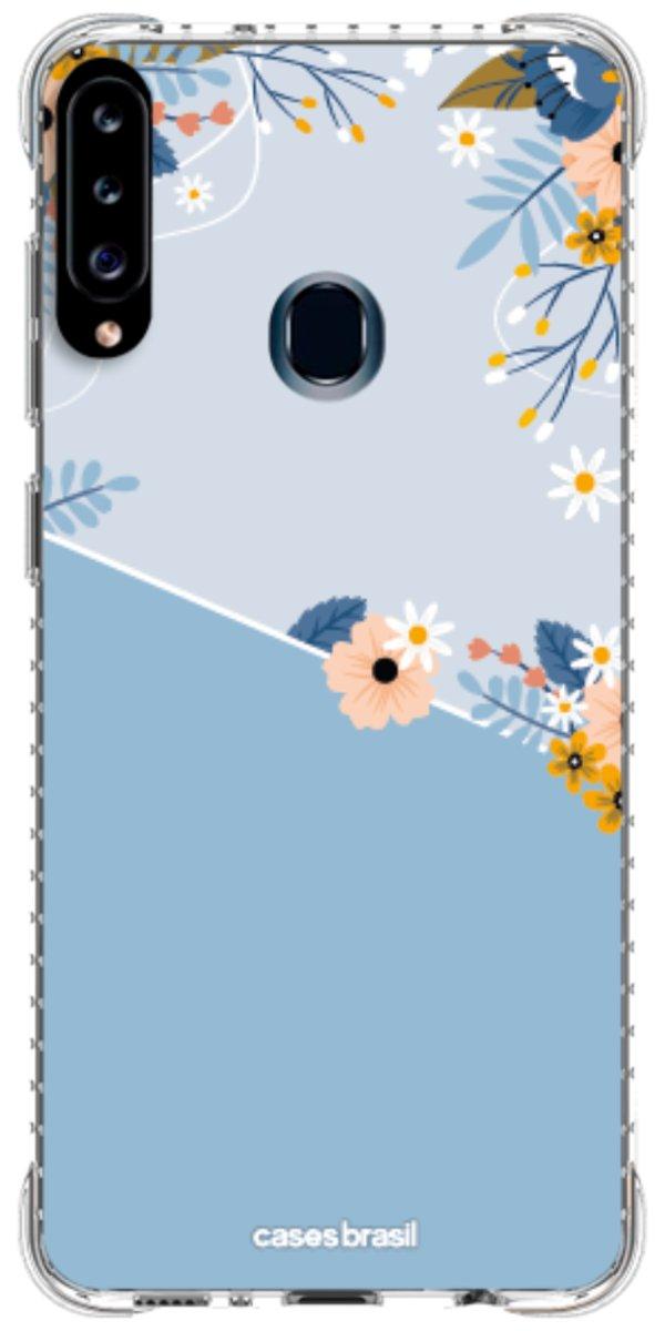 Capinha para Celular Ramo de Flores Azul