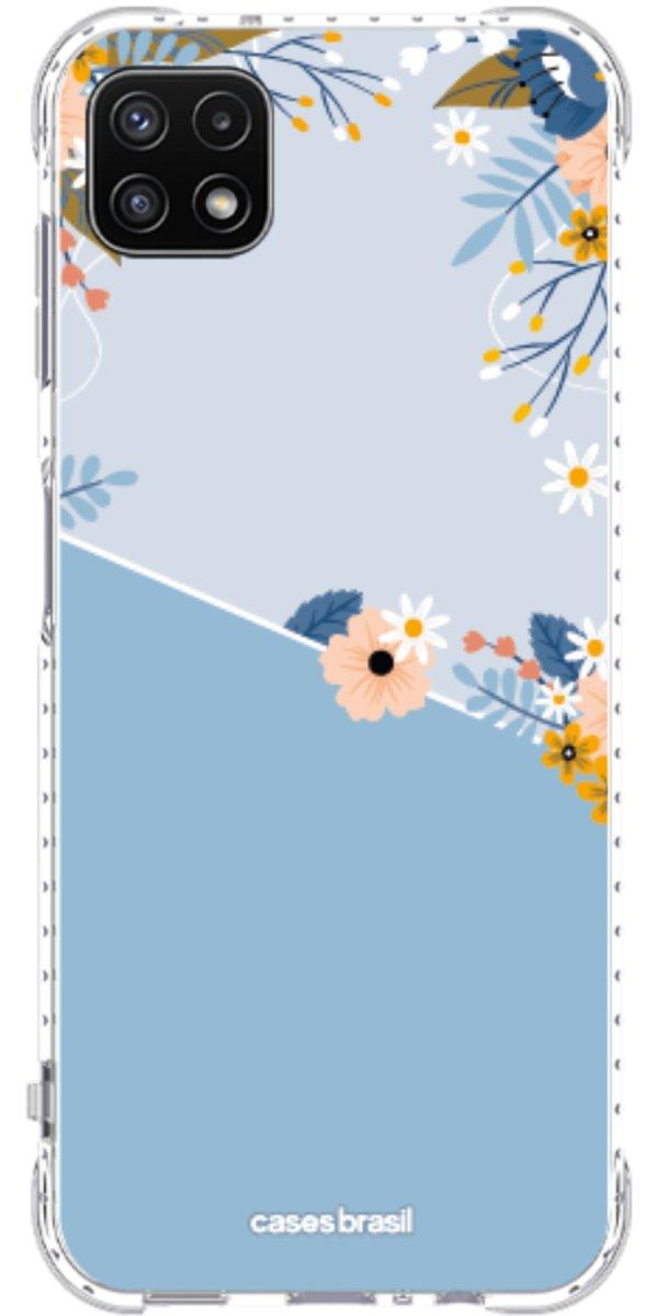 Capinha para Celular Ramo de Flores Azul