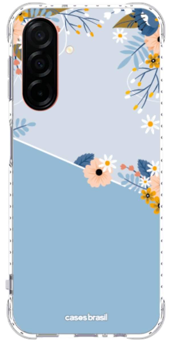 Capinha para Celular Ramo de Flores Azul