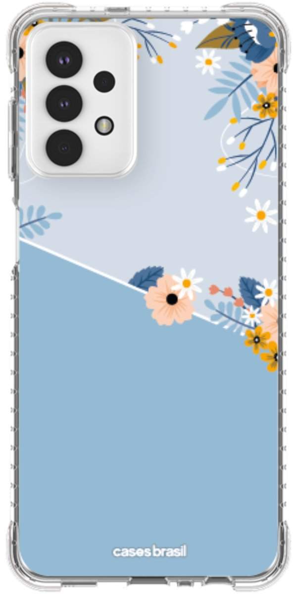 Capinha para Celular Ramo de Flores Azul