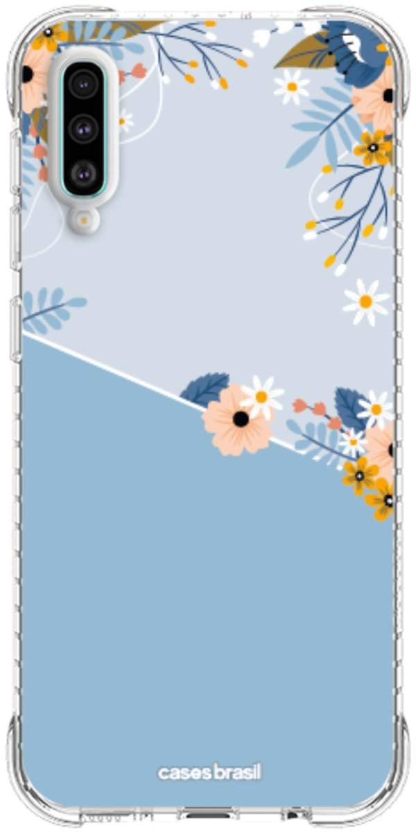 Capinha para Celular Ramo de Flores Azul